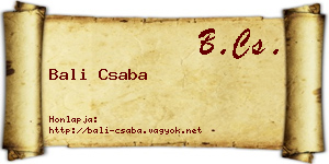Bali Csaba névjegykártya