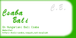 csaba bali business card